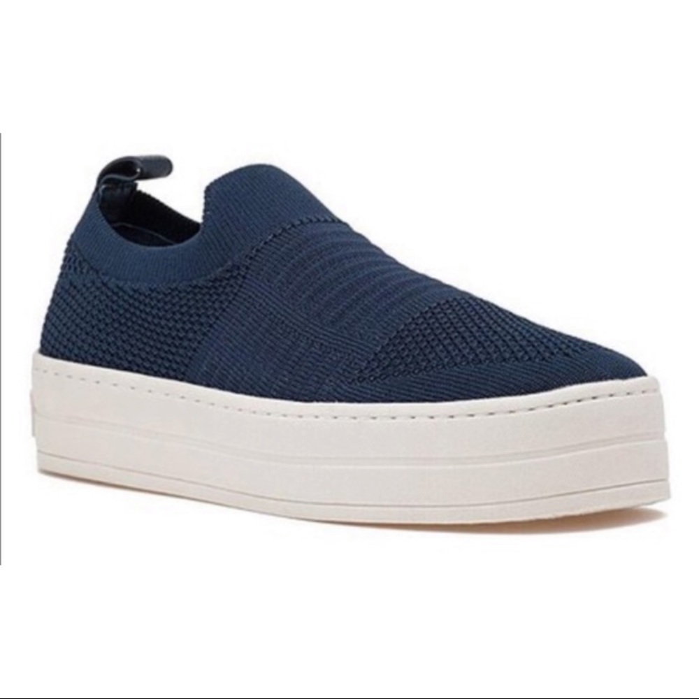 J/Slides Blue Hilo Knit Slip On Shoes